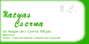 matyas cserna business card