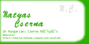 matyas cserna business card